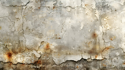 Obraz premium Weathered Concrete Wall with Cracks and Rust Stains, a Vintage Background