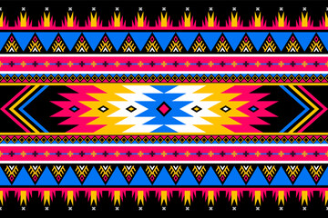 Aztec pattern Boho pattern Ethnic pattern, vibrant tribal design, native American inspired artwork, colorful geometric print, ethnic boho background, indigenous textile motif, Mexican folk art.