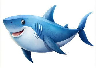 Cute shark clipart grain illustration isolated on white background