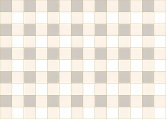 ナチュラルなグレーとベージュのチェック柄の背景素材