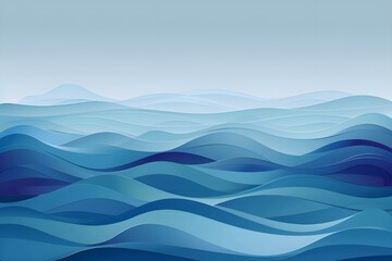 Abstract Papercut Sea Illustration