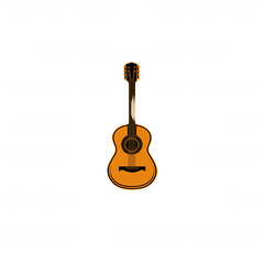 Fototapeta premium Retro pixel art illustration of an acoustic guitar perfect for music or gaming designs.