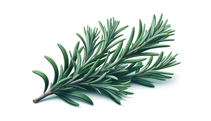 green rosemary branch isolated transparent cut out