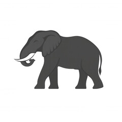 Fototapeta premium Simple yet powerful silhouette illustration of an elephant perfect for use in logos branding and designs