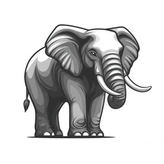 Fototapeta premium Detailed vector illustration of an African elephant standing tall with a proud expression