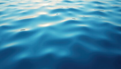 Close-up of a serene body of water with gentle ripples and reflections, showcasing the calming and tranquil nature of the undulating blue surface.