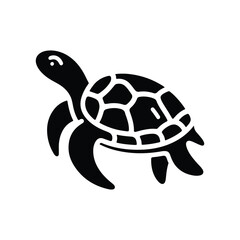 Animal turtle silhouette vector.