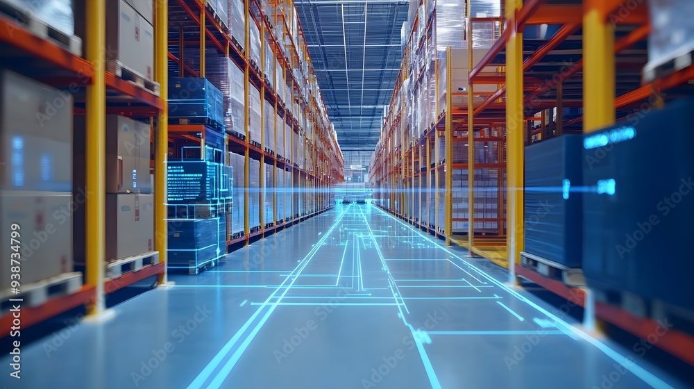 Poster a digital twin system in a logistics center utilizing advanced analytics and intelligence to optimiz