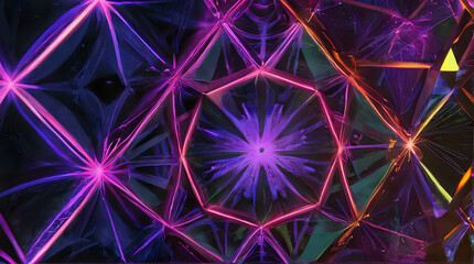 Obraz premium purple and green abstract art with a star in the middle