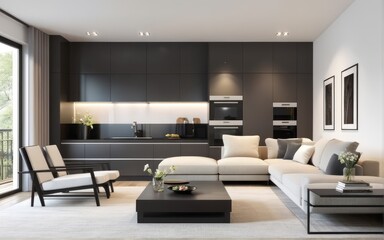 Fototapeta premium beautiful apartment, interior. 3d rendering