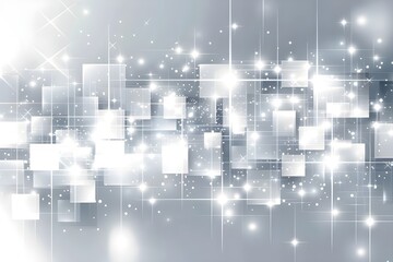 Obraz premium Abstract Silver Background with Lights and Squares