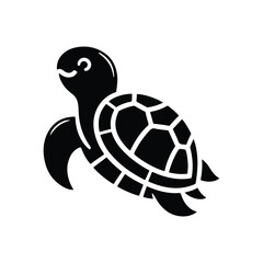 Animal turtle silhouette vector.