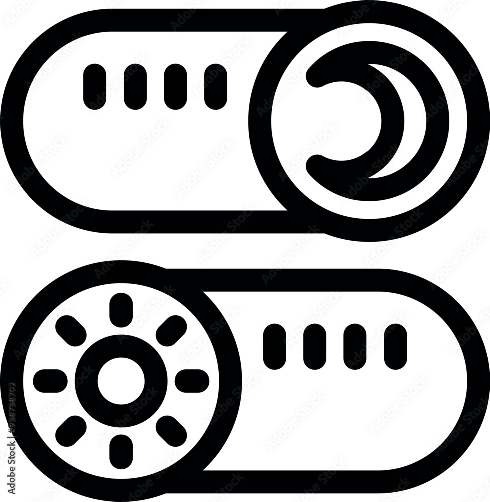 Poster toggle switch changing from day mode to night mode for user interface design