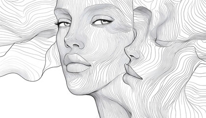 vector drawing of a person's face