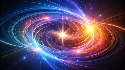 Glowing swirl light effect with abstract rotational lines and luminous sci-fi elements, Circular, lens flare, power energy