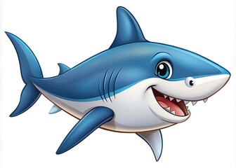 Naklejka premium Cute shark illustration isolated on white background