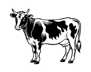 cow silhouette vector illustration