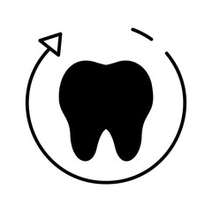 tooth with arrow