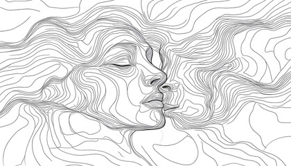 Fototapeta premium vector drawing of a person's face