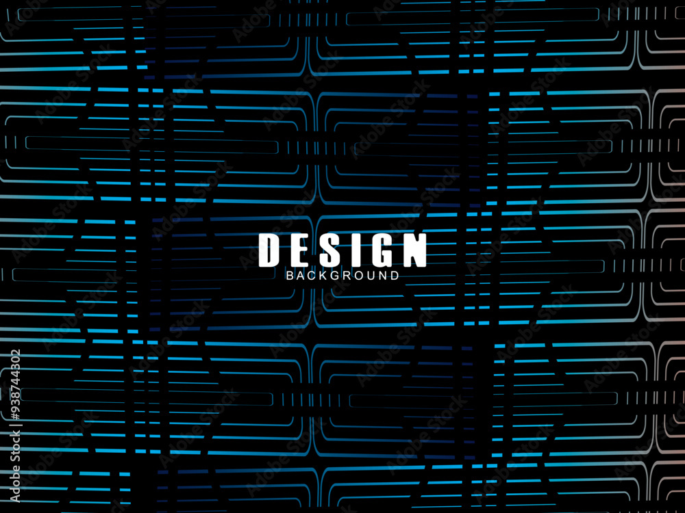 Fototapete futuristic abstract technology shining rainbow light lines with modern lines pattern black backgroun