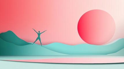 A serene illustration of a dancer gliding across a stage, emphasizing the effortless flow of their movements.