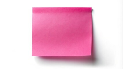 Pink sticky note paper sheet with shadow isolated on white background, pink, sticky note, paper, sheet, shadow