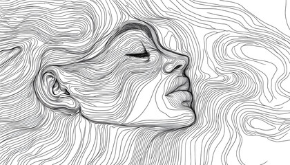 vector drawing of a person's face