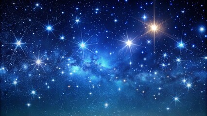 Fototapeta premium Blue dark night sky filled with twinkling stars, night, sky, stars, astronomy, space, shimmering, celestial, galaxy, cosmos