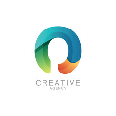 Colorful Creative Agency Logo With Gradient Letter O Design

