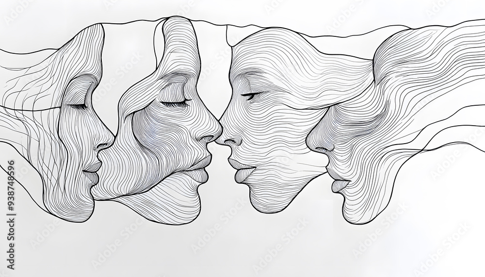 Wall mural vector drawing of a person's face