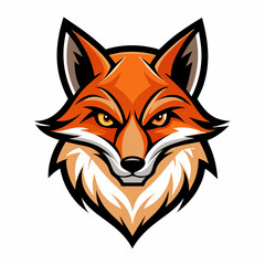 Obraz premium Modern Fox Head Logo Bold Black & White Silhouette with Orange Accents art vector illustration