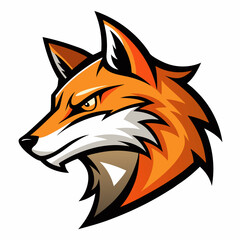 Obraz premium Modern Fox Head Logo Bold Black & White Silhouette with Orange Accents art vector illustration