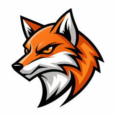 Obraz premium Modern Fox Head Logo Bold Black & White Silhouette with Orange Accents art vector illustration