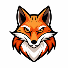 Obraz premium Modern Fox Head Logo Bold Black & White Silhouette with Orange Accents art vector illustration