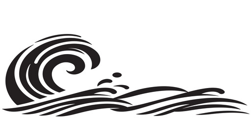 Wave, Minimalist and Simple Silhouette - Vector illustration