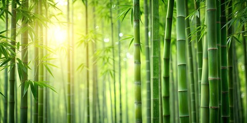 Green bamboo wallpaper with a tranquil nature background featuring a beautiful bamboo forest , bamboo, green, wallpaper