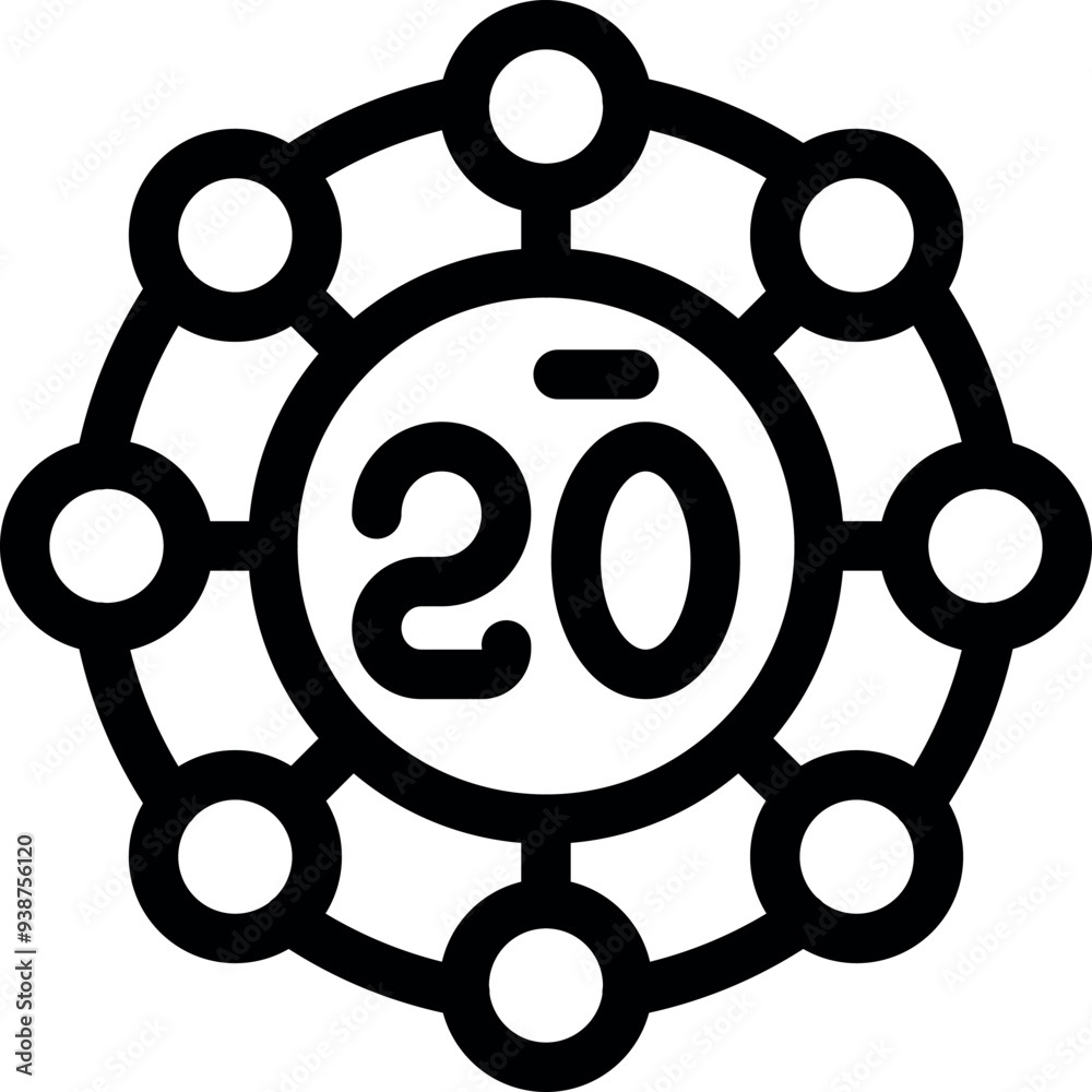 Poster visual representation of a network connecting twenty nodes, symbolizing global interconnectedness an