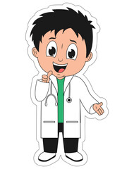 Fototapeta premium Little Doctor Cartoon