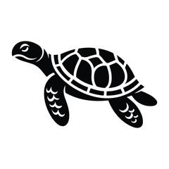 Animal turtle silhouette vector.
