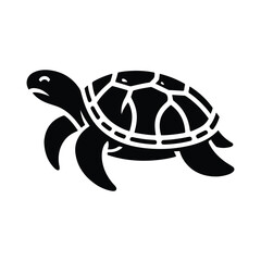 Animal turtle silhouette vector.