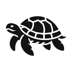 Animal turtle silhouette vector.
