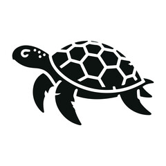 Animal turtle silhouette vector.