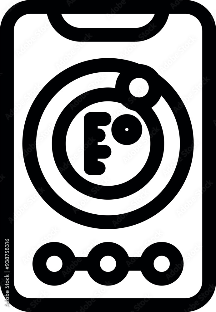 Poster simple vector illustration of a smartphone displaying a temperature scale in fahrenheit