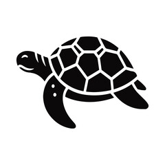 Animal turtle silhouette vector.