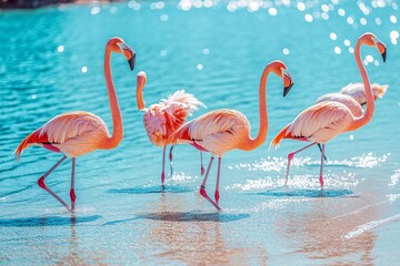 Wild african birds, flamingos