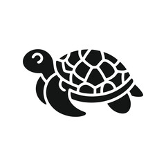 Animal turtle silhouette vector.