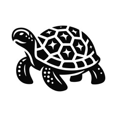 Animal turtle silhouette vector.