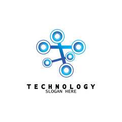 Abstract technology symbol sign. Technology digital logo. Molecule logo design template.