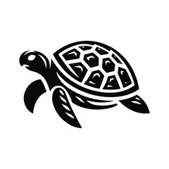 Animal turtle silhouette vector.