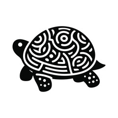 Animal turtle silhouette vector.